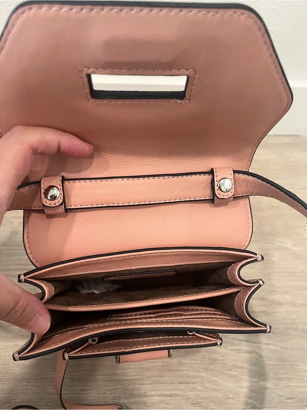 Mackage Rose Pebble Leather Arrow Satchel Crossbody Bag